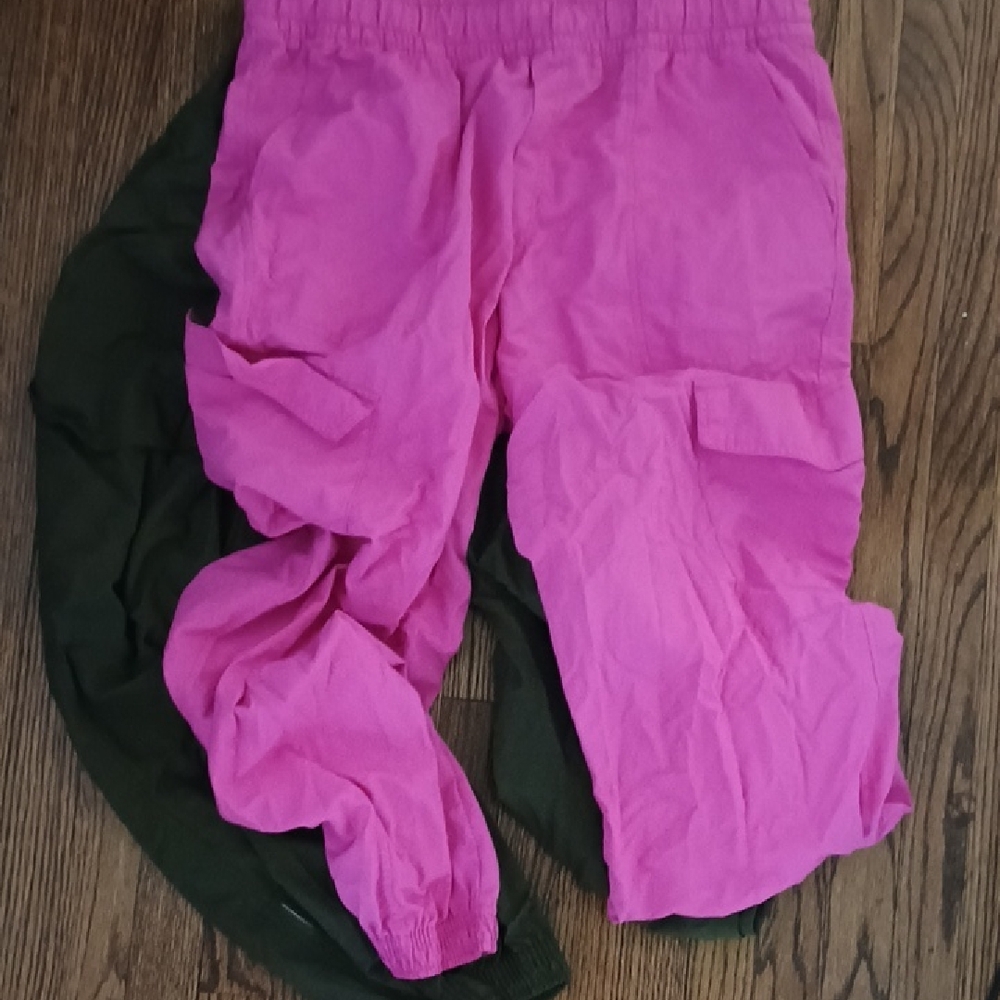Pink and Green Parachute Pants /Old Navy / Size L